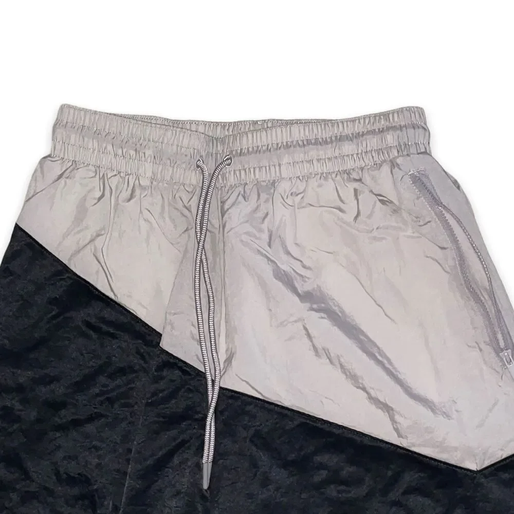 Jordan Vintage Rare Club Woven Track Shorts Nylon Black Silver White Small